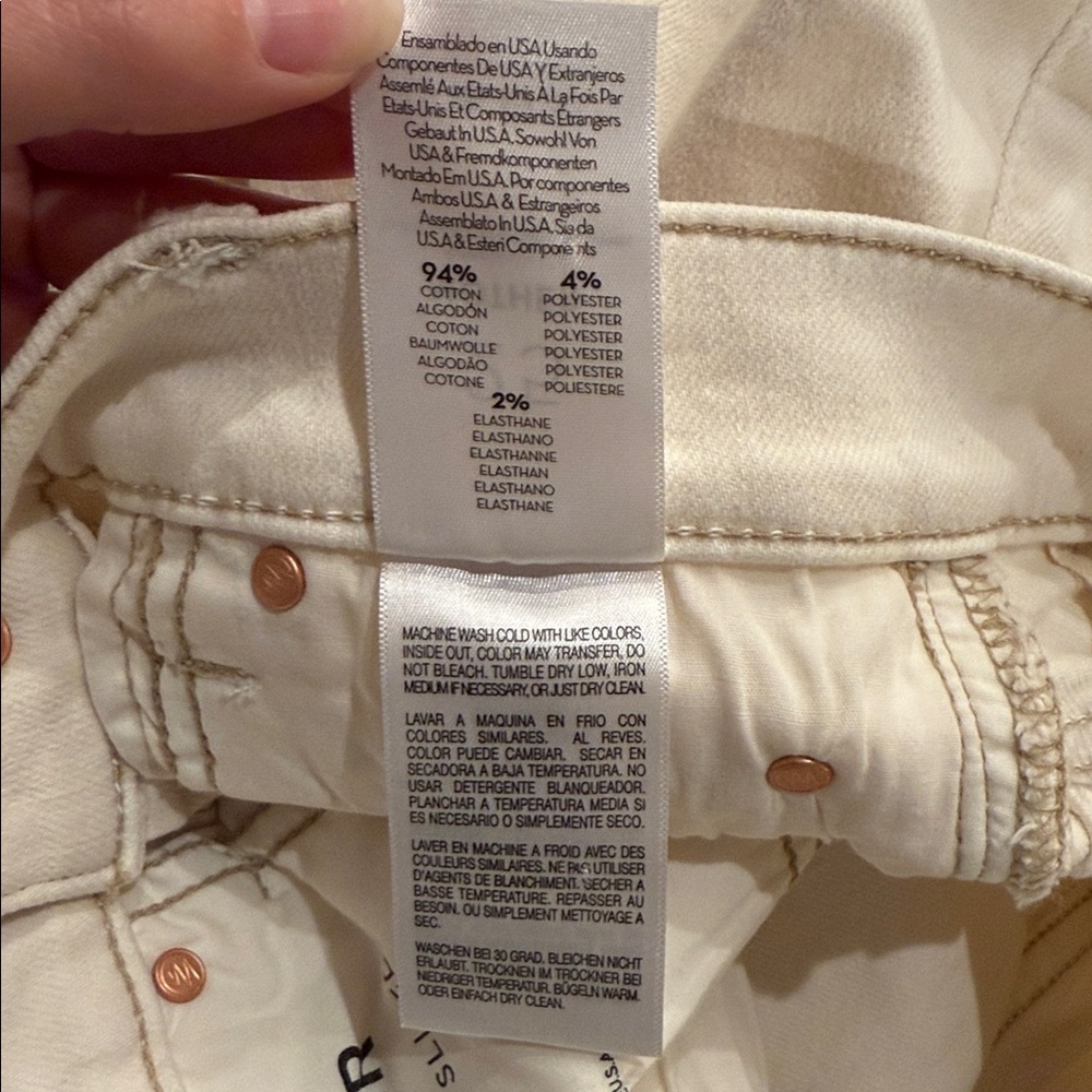 NWT MOTHER The Rascal Sliced Up Heel Play Date Aqwantique White 25 Jeans - Picture 16 of 16
